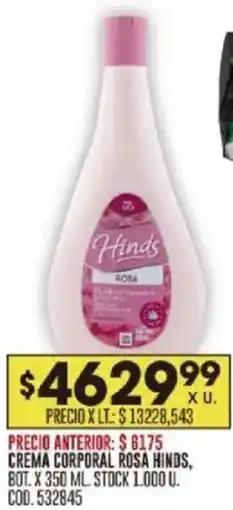 Coto Hinds crema corporal rosa, bot. oferta
