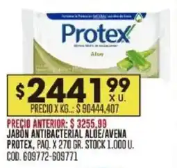 Coto Protex jabón antibacterial aloe/avena, paq. oferta