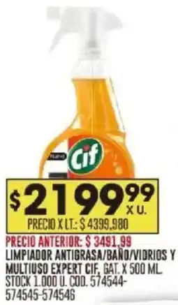 Coto Cif limpiador antigrasa/baño/vidrios y multiuso expert, gat. oferta
