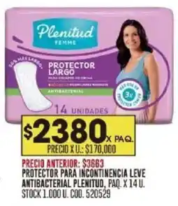 Coto Plenitud protector para incontinencia leve antibacterial, paq. oferta