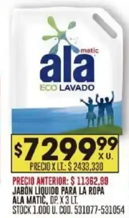 Coto Ala jabón liquido para la ropa matic, op. oferta
