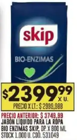 Coto Skip jabón liquido para la ropa bio enzimas, dp. oferta