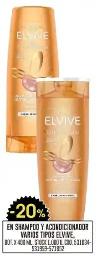 Coto Elvive en shampoo y acondicionador varios tipos oferta