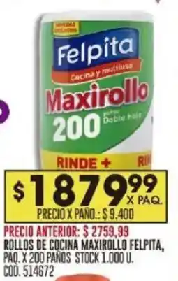 Coto Felpita rollos de cocina maxirollo, paq. oferta
