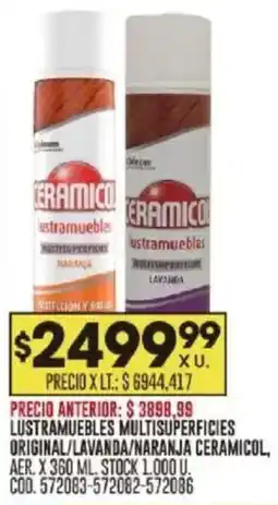 Coto Ceramicol lustramuebles multisuperficies original/lavanda/naranja, aer. oferta