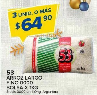 Carrefour Arroz largo fino 0000 kg 53 oferta