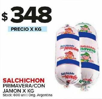 Carrefour Salchichón primavera / con jamón kg oferta