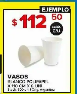 Carrefour Vasos de plástico blanco polipapel oferta