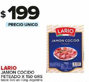 Carrefour Jamón cocido feteado lario 150g oferta