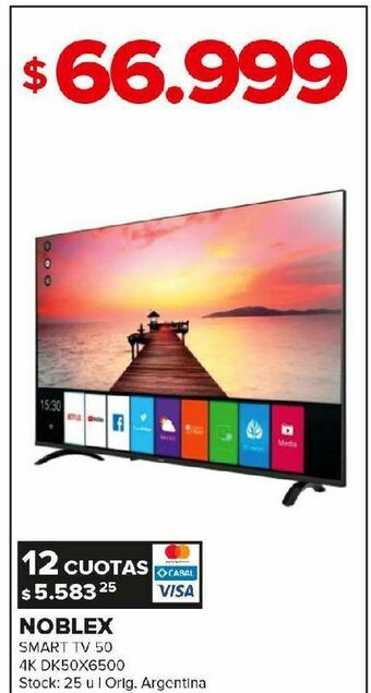 Carrefour Smart tv noblex 50" oferta