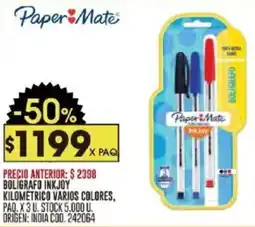 Coto Paper mate boligrafo inkjoy kilométrico varios colores oferta
