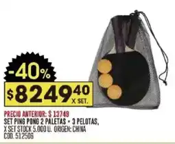 Coto Set ping pong 2 paletas + 3 pelotas oferta