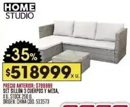 Coto Home studio set sillon 3 cuerpos y mesa oferta
