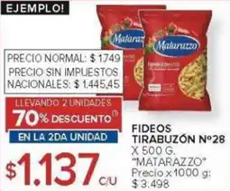 Carrefour Matarazzo fideos tirabuzón nº28 oferta