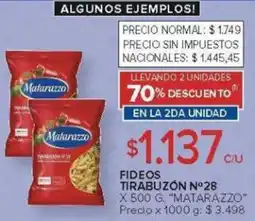 Carrefour Matarazzo fideos tirabuzón n°28 oferta