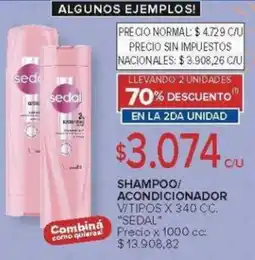 Carrefour Sedal shampoo/ acondicionador vitipos oferta