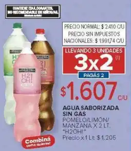 Carrefour H2oh! agua saborizada sin gas pomelo/limón/ manzana oferta