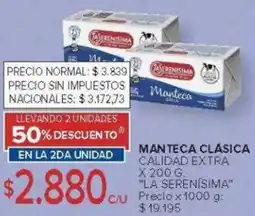 Carrefour La serenisima manteca clásica calidad extra oferta