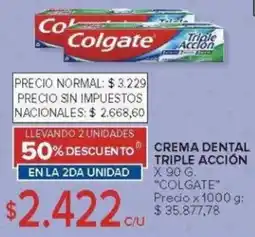 Carrefour Colgate crema dental triple acción oferta