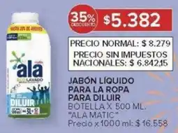 Carrefour Ala matic jabón liquido para la ropa para diluir botella oferta