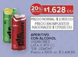Carrefour Dr. lemon aperitivo con alcohol visabores lata oferta