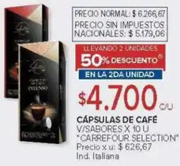 Carrefour Carrefour selection cápsulas de café v/sabores oferta