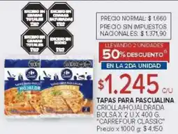 Carrefour Carrefour classic tapas para pascualina criolla/hojaldrada bolsa oferta