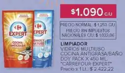 Carrefour Carrefour expert limpiador vidrios multiuso cocina antigrasa/baño doy pack oferta