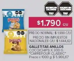 Carrefour Carrefour classic galletitas anillos coco/chips oferta