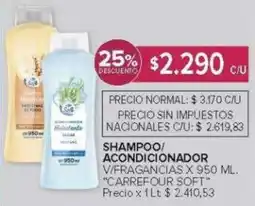 Carrefour Carrefour soft shampoo/ acondicionador v/fragancias oferta