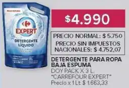 Carrefour Expert carrefour detergente para ropa baja espuma doy pack oferta