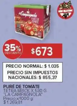 Carrefour La campagnola puré de tomate tetra brick oferta