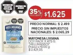 Carrefour Hellmann's mayonesa liviana doy pack oferta