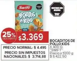 Carrefour Swift bocaditos de pollo kids oferta
