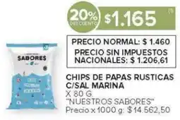 Carrefour Nuestros sabores chips de papas rusticas c/sal marina oferta