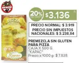 Carrefour Kapac premezcla sin gluten para pizza caja oferta