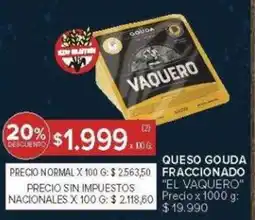 Carrefour El vaquero queso gouda fraccionado oferta