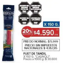 Carrefour Cagnoli fuet de tandil oferta