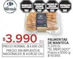 Carrefour El mercado palmeritas de manteca oferta