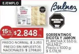 Carrefour Bulnez sorrentinos ricota y jamon plancha oferta
