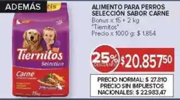Carrefour Tiernitos alimento para perros selección sabor carne oferta