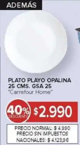 Carrefour Carrefour home plato playo opalina oferta