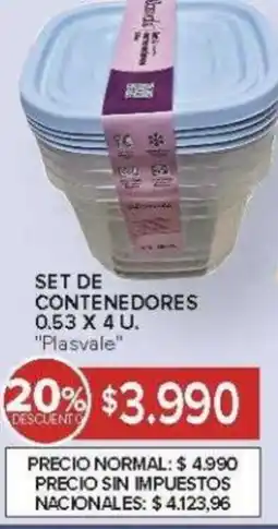 Carrefour Plasvale set de contenedores oferta