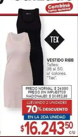 Carrefour Tex vestido ribb oferta