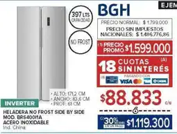 Carrefour Bgh heladera no frost side by side acero inoxidable oferta