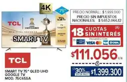 Carrefour Tcl smart tv 75" qled uhd oferta