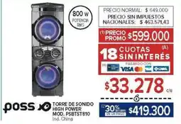 Carrefour Poss torre de sonido high power oferta
