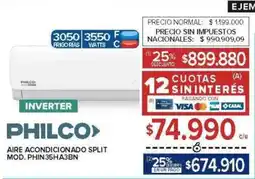 Carrefour Philco aire acondicionado split oferta