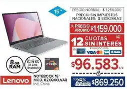 Carrefour Lenovo notebook 15" oferta