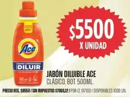 Supermercados Vea Ace jabón diluible clásico, bot. oferta